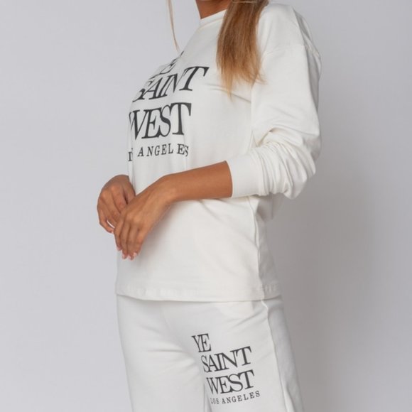 NWT White Ye Saint West Sweatshirt & Jogger Lounge - Picture 7 of 8